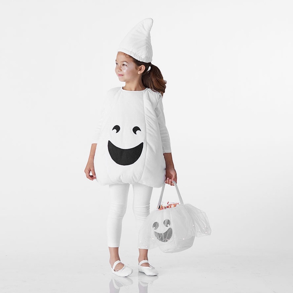 Pottery Barn Kids Smiling Ghost Costume in White and Black